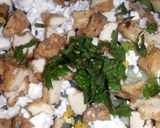 A picture of step 4 of Sig's Goats cheese, tofu and cucumber salad.