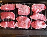 A picture of step 1 of Minty lamb steaks.