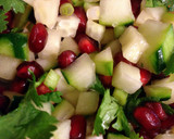 A picture of step 2 of Chilled avocado soup with cucumber and pomegranate salsa.