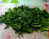 A picture of step 1 of Easy and Delicious Chrysanthemum Leaves Baked with Parmesan Cheese.