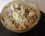 A picture of step 5 of Rum and Raison Bread pudding, with Custard.