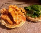 A picture of step 7 of Waffle buffalo chicken sandwich.