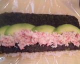A picture of step 4 of California Rolls.
