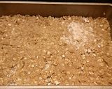 A picture of step 3 of Fresh Peach Cheesecake Crumble Bars.