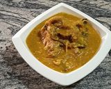 A picture of step 3 of Gbegiri (beans soup).