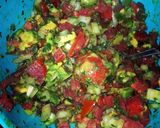 A picture of step 1 of pico de gallo (guacamole).