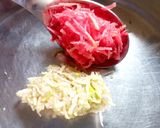 A picture of step 2 of Pink paratha made with soy flour.