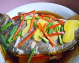 Hình bước làm 1 của món Cá diêu hồng hấp nước tương