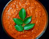 A picture of step 4 of Kashmiri chilly garlic chutney.