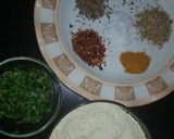 A picture of step 1 of Besan allu snacks.