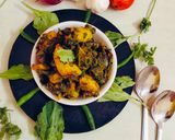 लहसुनिया आलू पालक(lahsuniya aloo palak recipe in hindi) रेसिपी चरण 5 फोटो