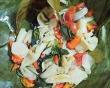 Foto langkah ke 4 dari resep Pepes Jamur Tiram Bumbu Iris.