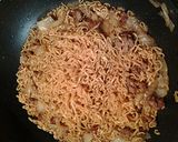 A picture of step 3 of Ramen and sausage.