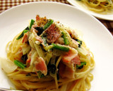 A picture of step 7 of Spinach and Bacon Cream Pasta.