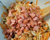 Foto del paso 5 de la receta: Ensalada rápida de salchichas y garbanzos con mayonesa de albahaca