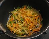 A picture of step 2 of Spaghetti Napolitan with Dried Daikon Radish Strips.