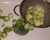 A picture of step 1 of Warm Brussel Sprouts and Bacon Salad.