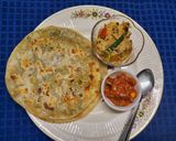 A picture of step 5 of Matar Paratha.