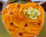 A picture of step 5 of Mango Rasmalai Cake.