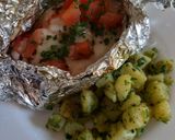 Foto del paso 9 de la receta: Salmón al Papillote con Papitas en salsa de Cilantro