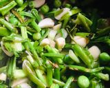 A picture of step 1 of Spring onion soup.