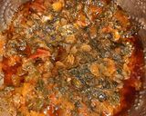 A picture of step 4 of Palak Tamatar curry with cream.