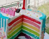 Foto langkah ke 6 dari resep Rainbow cake #2.