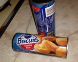 A picture of step 1 of Turkey Biscuits Cheese Bake.