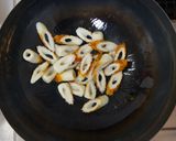 A picture of step 2 of Chikuwa and Cabbage Stir-Fried in Mayonnaise and Ponzu.