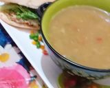 A picture of step 8 of Vagitable sweet corn soup & chicken burger.