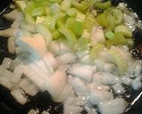 A picture of step 3 of Golden noodles with bits of Emeralds.