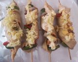 A picture of step 4 of Pizza Skewers.