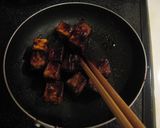 A picture of step 5 of Fried Tofu Blocks in Sweet and Spicy Miso.