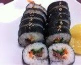 A picture of step 8 of Colorful Kimbap: Korean Nori Seaweed Rolls.