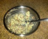 A picture of step 2 of Bacon Blue Cheese Compound Butter.
