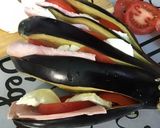 Une image de l'étape 14 de Éventail d'aubergine au jambon tomate et mozzarella.