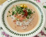 Gambar langkah 6 resipi Laksa Kuah Putih.