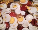 Rakott krumpli kétféle kolbásszal, szalonnával recept fázis 7 fotója