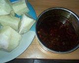 A picture of step 2 of White yam and red oil souce.