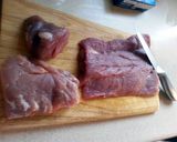 A picture of step 1 of Pork and apple spiral with glazed carrots.