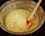 A picture of step 3 of Vanilla Layer Cake with Peppermint Whipped Cream Frosting and Filling.