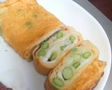 A picture of step 12 of For Bento Boxes: Edamame and Cheese Tamagoyaki (Japanese Rolled Omelet).