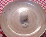 A picture of step 2 of Quail Egg Ghost (For character bentos).