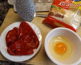 Foto del paso 1 de la receta: Crêpe con huevo y pimientos asados