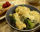 A picture of step 4 of Broccoli with Fluffy Omelette and Ankake Sauce.
