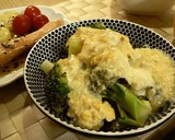 A picture of step 4 of Broccoli with Fluffy Omelette and Ankake Sauce.