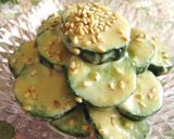 A picture of step 2 of Cucumbers with Wasabi and Miso-Mayo.