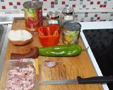 Foto del paso 2 de la receta Alubias blancas con chorizo picante y tiras de bacon