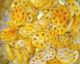 A picture of step 1 of Lotus Root Chaat.