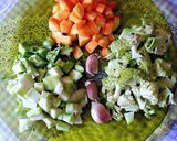 Foto del paso 2 de la receta Garbanzos a los tres currys con brócolis y zanahorias orgánicas